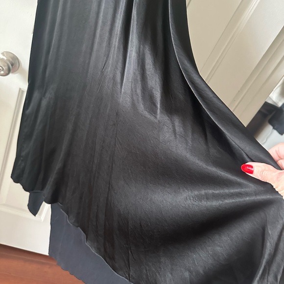 RN CONVERTIBLE DRESS BLACK Knit Top, Satin full Skirt…NWOT - Picture 3 of 7